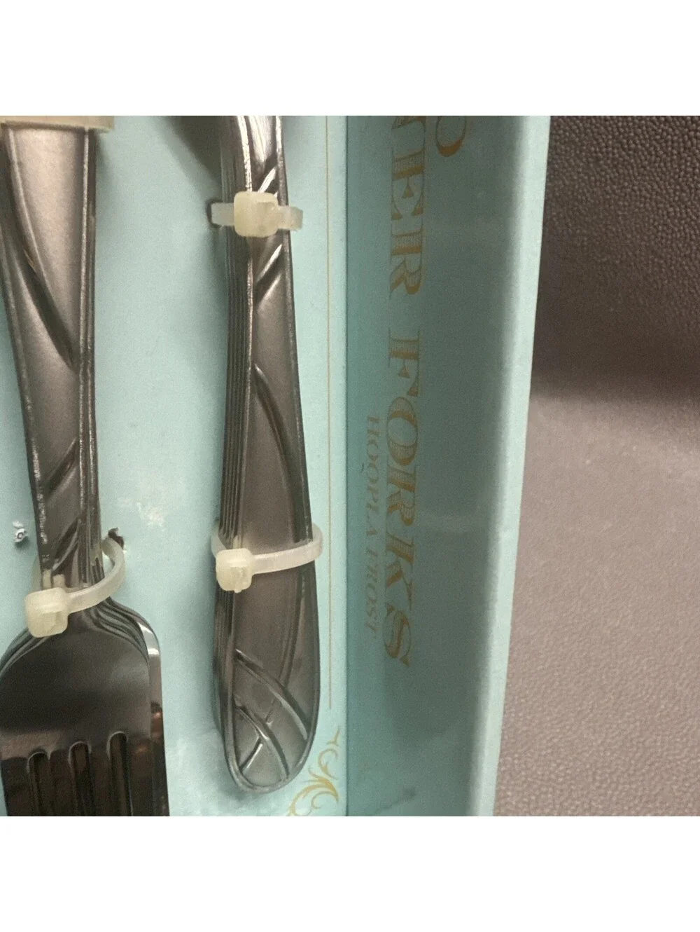 RetroneU Stainless Flatware Hoopla Frost Dinner Forks Set Of 10 New